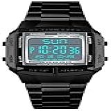 MASTOP Relógio Digital Masculino Com Alarme Esportivo Cronômetro Para Negócios Quadrado Impermeável Masculino Preto Cronógrafo Digital Movimento De Quartzo