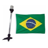 Mastro De Alcançado Popa Luz Led 12v Com Bandeira Do Brasil