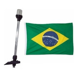 Mastro De Alcançado Popa Luz Led 12v Com Bandeira Do Brasil