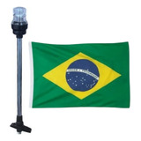 Mastro De Alcançado Popa Luz Led 12v Com Bandeira Do Brasil