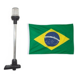 Mastro De Alcançado Popa Luz Led 12v Com Bandeira Do Brasil