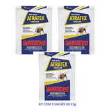 Mata Moscas Doméstica Atratex 25g Isca Mosquicida 3 Sachês