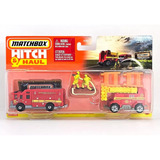 Matchbox Hitch Haul Mbx Fire Rescue Caminhão Bombeiros Minia