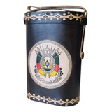 Mateira Bolsa Chimarrão Couro Brasão Colorido Garrafa 1 L