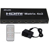Matrix Hdmi 4x2 Hd Splitter switch 2k 4k 3d Extrator Audiop2