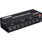 Matrix Hdmi 6x2 Switch Splitter 4k 60hz Saida Optica p2
