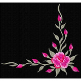 Matriz De Bordado Ajca2383 Ramo Flor Rosa Canto