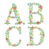 Matriz De Bordado Alfabeto Floral