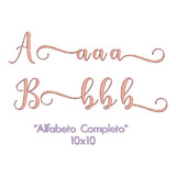 Matriz De Bordado Alfabeto Letras Cursiva Com Cabinho