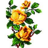 Matriz Grafico Ponto Cruz Floral Rosas