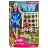 Mattel Conjunto Boneca Barbie Profissões Futebol Com Aluna