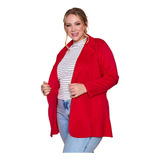Max Blazer Plus Size Social Feminino Neoprene Curvy G1 G2 G3