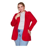 Max Blazer Plus Size Social Feminino Neoprene Curvy G1 G2 G3