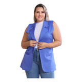 Max Colete Feminino Neoprene Longo Aberto Plus Size