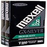 Maxell Fita De Videocassete T-160 Gx-Silver Vhs- Pacote Com Duas Unidades- Gravação 8 Horas