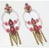 Maxi Brinco Luxo Maçã Charmosa Rosa Claro Com Franjas 