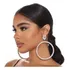 Maxi Brinco Tipo Argola Aro Strass Grande
