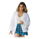 Maxi Cardigan Casaco Feminino