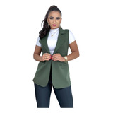 Maxi Colete Kit4 Neoprene Alfaiataria Comprido Feminina