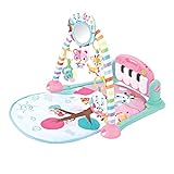 Maxibaby Tapete De Atividades Com Piano Musical E Bluetooth Pastime 2 0 Com Arco De Brinquedos Interativos  Desenhos E Formas Em Cores Vibrantes  Rosa