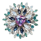 Maxxi Broche Prateado Azul