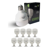 Maxxy Kit 10 Lâmpada Led 30w Bulbo Bivolt Branco Frio 6500k E27 Luz Branco frio 110v 220v