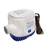 MAXZONE Bomba De água Submersível Automática De Esgoto De Barco 12v 1100gph Automática Com Interruptor De Flutuação Azul Automático 