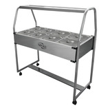 Mb Balcão Buffet Self Service Duplo 8 Cubas Quentes Térmicas 220v