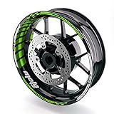 MC MOTOPARTS Adesivos De Decalque De Aro De Roda De 43 Cm Compatíveis Com ZX10R ZX10RR ZX 6R ZX 6RR 636 Z900 Z1000 Z650 Ninja 400 Ninja 500 R Z500 2024 2025 KLE 650 ZX 4R Verde