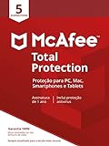 Mcafee Total Protection 5 Antivírus – Programa Premiado De Proteção Contra Ameaças Digitais, Programas Não Desejados, Multi Dispositivo - 5 Dispositivos - Windows