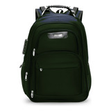 Md 1825 Mochila Bolsa Executiva Maideng Escolar Notebook Unisex Reforçada Com Cabo De Aço Alta Qualidade Verde