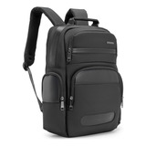 Md 2605 Bolsa Mochila Executiva Expansível Notebook Maideng Preto Detalhes Couro Alta Qualidade Luxo