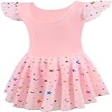 MdnMd Collant De Balé De Manga Comprida Para Meninas Saia De Dança Bailarina Tutu Estrela Ballet Rosa Manga Com Babados 6 8 Years