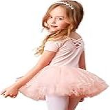 MdnMd Roupa De Bailarina Infantil Para Meninas Bailarinas Tutu Collant Dança Glitter Saia Bailarina Vestido S1 Rosa Balé 2 4T