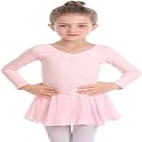 MdnMd Vestido De Balé Infantil Com Saia De Manga Curta Para Dançar Ginástica Bailarina Balé W1 Ballet Pink Long Sleeve 8 10 Anos