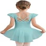 MdnMd Vestidos De Balé De Dança Para Meninas Vestido De Bailarina Saia Vazada Nas Costas E Manga Esvoaçante Teagreen 8 10 Anos