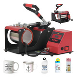 Mecolour Prensa Sublimadora Transfer Térmica Cilíndrica Cor Preto E Vermelho 220v