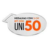 Medalha Acrílico Cristal Redonda Lisa Kit 50 Un 5cm 2mm