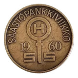 Medalha Antiga 1960 Banco Finlândia Helsink