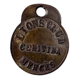 Medalha Antiga Em Bronze Lions Club Curitiba Colsan Parant