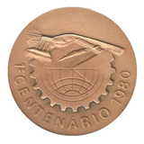 Medalha Bronze 100 Anos Clube Engenharia 1980 Itaipu Certif