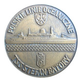 Medalha Bronze Navio Stefan Batory Da Polônia Com Estojo