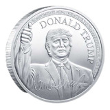 Medalha Moeda Comemorativa Donald Trump Dourada Assinatura