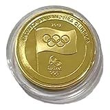 MEDALHA MOEDA DA BANDEIRA OLIMPIADA RIO 2016 SOUVENIR 27 MM VAI NA CAPSULA DE ACRÍLICO SOUVENIR MEDALHA DOURADA