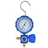Medidor AC Azul  G1 4   30 550psi A C Manifold Gauge  A C Diagnostic Refrigerant Charging Tool Para R22 R410A R134A R407C  Baixa Pressão