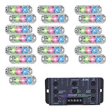 Medidor Audio Central Power Vu Ajk 20 Faróis Rgb Digital