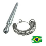 Medidor De Anéis Metal Kit Aneleira Padrão Medida Nacional