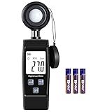 Medidor De Luz- Medidor De Lux Portátil Para Monitoramento De Intensidade De Luz Ambiente- Fotômetro Digital Alcance De Até 200-000 Lux- Sensor De Iluminância Com Retenção De Dados Máximo-mínimos Para