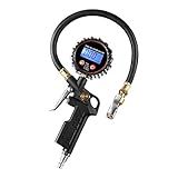 Medidor De Pressão Do Inflador De Pneu Digital CZC AUTO Indicador De Desinflador De Pneu Com Mangueira De Borracha De Trava De Latão Reto Compatível Com Compressor De Bomba De Ar Para Caminhão ônibus RV Carro Motocicleta