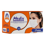 Medix Mascara Tripla Descartável Caixa Com 50 Unidades Cor Branca